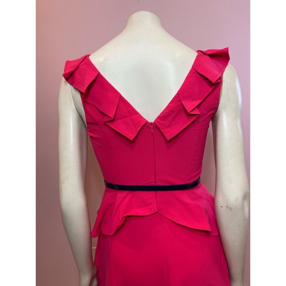 Adorable Hot Pink Ruffle Fit N’ Flare  Dress - Picture 12 of 12